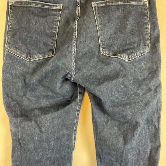 Frame Le One Crop Mini Boot Jeans 2 Blue Wash Raw Rolled Hem Stretch 30-34 - Picture 8 of 11